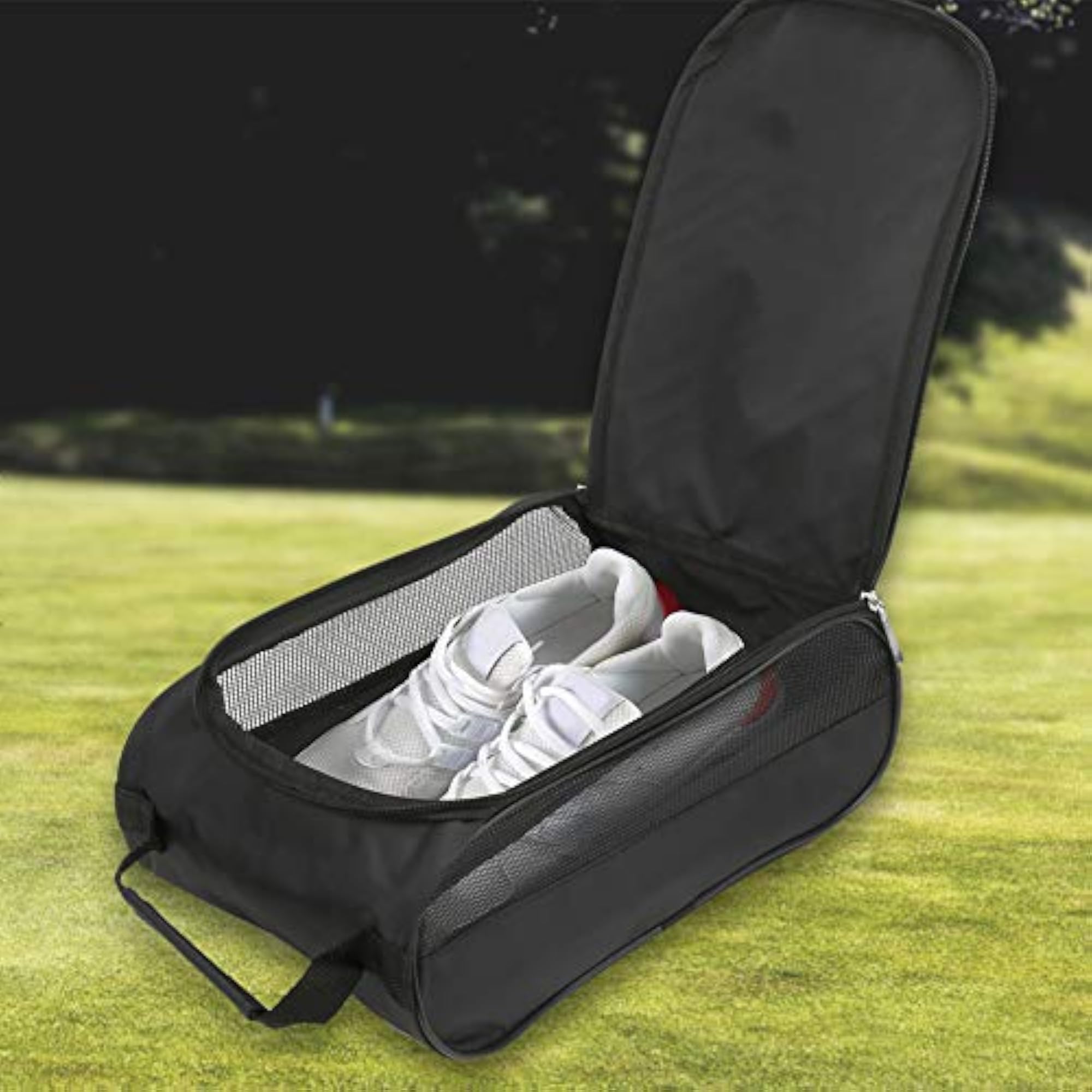 Golf Shoe Bag, Breathable Zippered Shoe Carrier